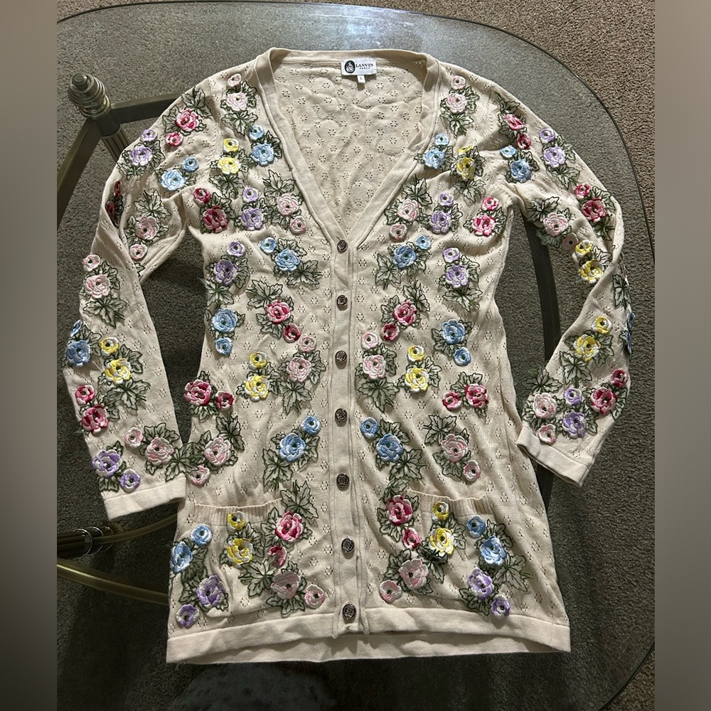 Lanvin Paris Embroidered Cardigan